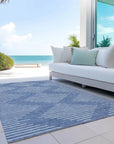 LOOMLAN Rugs Velina Denim Washable Indoor-Outdoor Rug