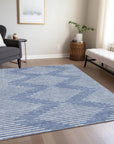 LOOMLAN Rugs Velina Denim Washable Indoor-Outdoor Rug