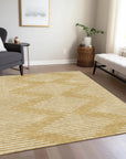 LOOMLAN Rugs Velina Gold Washable Indoor-Outdoor Rug