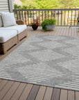 LOOMLAN Rugs Velina Gray Washable Indoor-Outdoor Rug