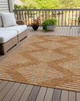 LOOMLAN Rugs Velina Orange Washable Indoor-Outdoor Rug