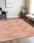 LOOMLAN Rugs Velina Salmon Washable Indoor-Outdoor Rug