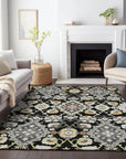 LOOMLAN Rugs Vespera Black Washable Indoor-Outdoor Rug