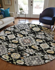 LOOMLAN Rugs Vespera Black Washable Indoor-Outdoor Rug