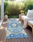 LOOMLAN Rugs Vespera Blue Washable Indoor-Outdoor Rug