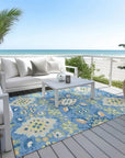 LOOMLAN Rugs Vespera Blue Washable Indoor-Outdoor Rug
