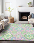 LOOMLAN Rugs Vespera Pink Washable Indoor-Outdoor Rug