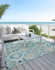 LOOMLAN Rugs Vespera Teal Washable Indoor-Outdoor Rug