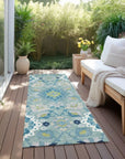 LOOMLAN Rugs Vespera Teal Washable Indoor-Outdoor Rug