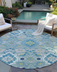 LOOMLAN Rugs Vespera Teal Washable Indoor-Outdoor Rug