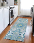 LOOMLAN Rugs Vespera Teal Washable Indoor-Outdoor Rug