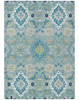 LOOMLAN Rugs Vespera Teal Washable Indoor-Outdoor Rug