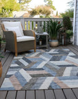 LOOMLAN Rugs Viella Blue Washable Indoor-Outdoor Rug