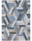 LOOMLAN Rugs Viella Blue Washable Indoor-Outdoor Rug