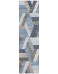 LOOMLAN Rugs Viella Blue Washable Indoor-Outdoor Rug