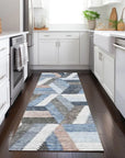 LOOMLAN Rugs Viella Blue Washable Indoor-Outdoor Rug