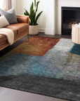 LOOMLAN Rugs Vienna Orange Washable Indoor-Outdoor Rug