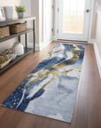 LOOMLAN Rugs Vionetta Blue Washable Indoor-Outdoor Rug