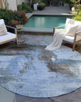 LOOMLAN Rugs Vionna Blue Washable Indoor-Outdoor Rug