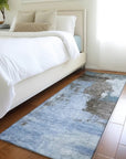 LOOMLAN Rugs Vionna Blue Washable Indoor-Outdoor Rug