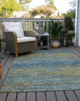 LOOMLAN Rugs Viya Blue Washable Indoor-Outdoor Rug
