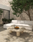 Moe's Home Warby Faux Travertine Cement Outdoor Coffee Table