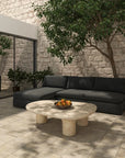 Moe's Home Warby Faux Travertine Cement Outdoor Coffee Table