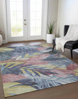 LOOMLAN Rugs Warpella Blue Washable Indoor-Outdoor Rug