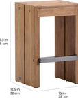 Warren Teak Counter Stools 2PC Outdoor Counter Stools - LOOMLAN - Seasonal Living - Outdoor Counter Stools