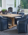 Weekend Retreat 7 PC Teak Table Set Wicker Chairs - LOOMLAN - Lloyd Flanders - Outdoor Dining Sets