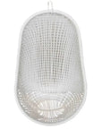 White Pod Rattan and Aluminum Hanging Chair - LOOMLAN - Artesia - Outdoor Hanging Chairs
