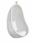 White Pod Rattan and Aluminum Hanging Chair - LOOMLAN - Artesia - Outdoor Hanging Chairs