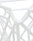 Wild Palm Rattan Framed White Planter - LOOMLAN - Wildwood - Planters