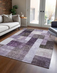 LOOMLAN Rugs Wovari Purple Washable Indoor-Outdoor Rug