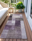 LOOMLAN Rugs Wovari Purple Washable Indoor-Outdoor Rug