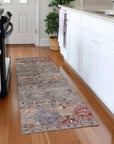 LOOMLAN Rugs Yaniqa Gray Washable Indoor-Outdoor Rug