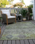LOOMLAN Rugs Yaniqa Green Washable Indoor-Outdoor Rug