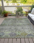 LOOMLAN Rugs Yaniqa Green Washable Indoor-Outdoor Rug