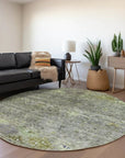 LOOMLAN Rugs Yaniqa Green Washable Indoor-Outdoor Rug