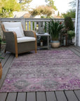 LOOMLAN Rugs Yaniqa Purple Washable Indoor-Outdoor Rug