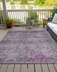 LOOMLAN Rugs Yaniqa Purple Washable Indoor-Outdoor Rug
