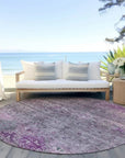 LOOMLAN Rugs Yaniqa Purple Washable Indoor-Outdoor Rug