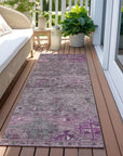 LOOMLAN Rugs Yaniqa Purple Washable Indoor-Outdoor Rug