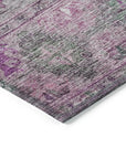 LOOMLAN Rugs Yaniqa Purple Washable Indoor-Outdoor Rug