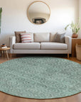 LOOMLAN Rugs Zafrine Teal Washable Indoor-Outdoor Rug