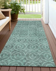 LOOMLAN Rugs Zafrine Teal Washable Indoor-Outdoor Rug
