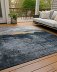 LOOMLAN Rugs Zailor Blue Washable Indoor-Outdoor Rug