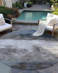LOOMLAN Rugs Zailor Gray Washable Indoor-Outdoor Rug