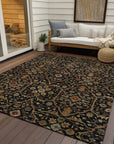 LOOMLAN Rugs Zara Black Washable Indoor-Outdoor Rug