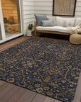 LOOMLAN Rugs Zara Blue Washable Indoor-Outdoor Rug
